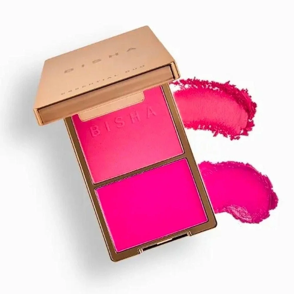 Bisha Essential Duo Dubai Colorway Creme and Powder Blush Set Bright Pink New
